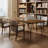 Light-walnut + Black Rectangular Solid Wood + Iron Desk-109305867