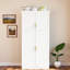 Armoire de cuisine autoportante avec 4 portes, 2 tablettes de porte, 8 plateaux coulissants et une tablette réglable-1736455200