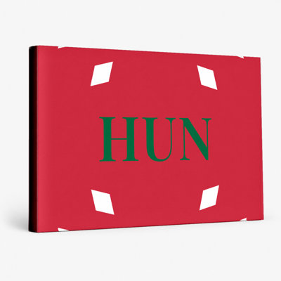 Hungary World Flag Luxury Diamond Monogram — White Red Green — Canvas Wall Art