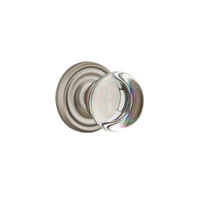 Privacy Providence Crystal Clear Knob with Regular Rose