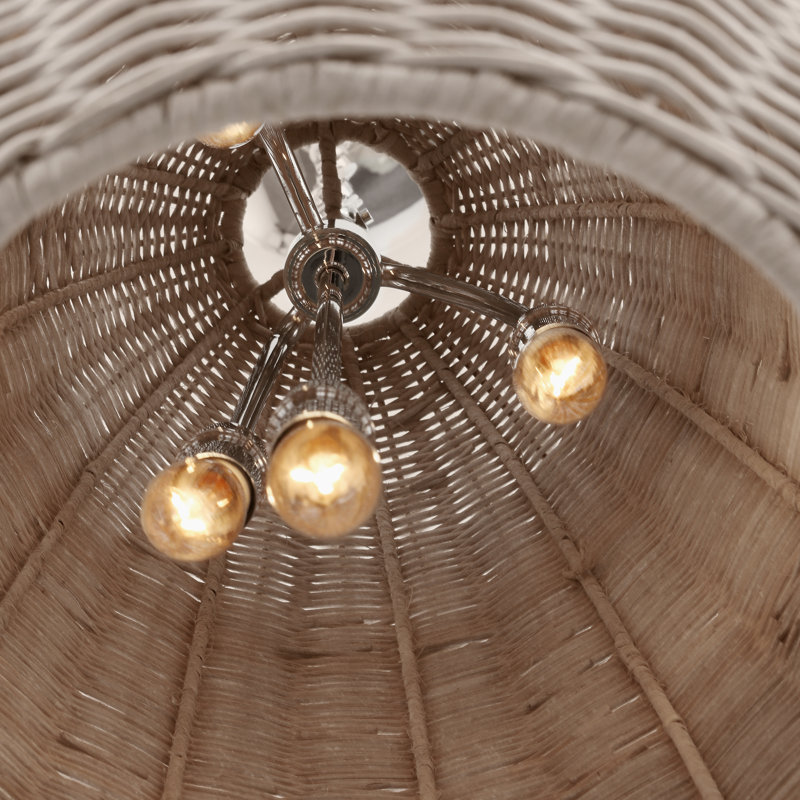 Kokomo Pendant by Chapman & Myers, 30 cm H x 46 cm W, Ash, Polished Nickel