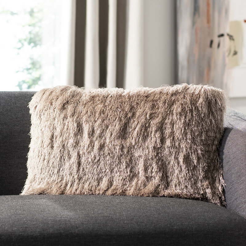 Cali Reversible Throw Pillow, 12" x 20", Beige