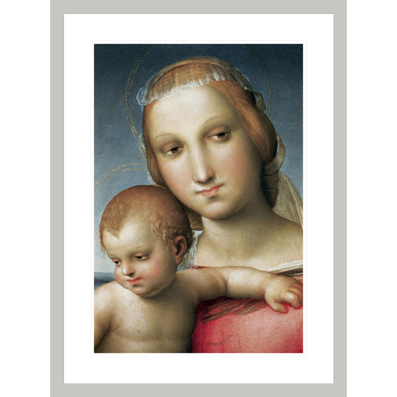 «Détail de la Vierge à l'enfant» par Raphael, impression giclée encadrée, H 29,5 po x l 22,06 po