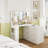Vanity Desk With Outlet, Big Corner Vanity With Storage, L Vanity