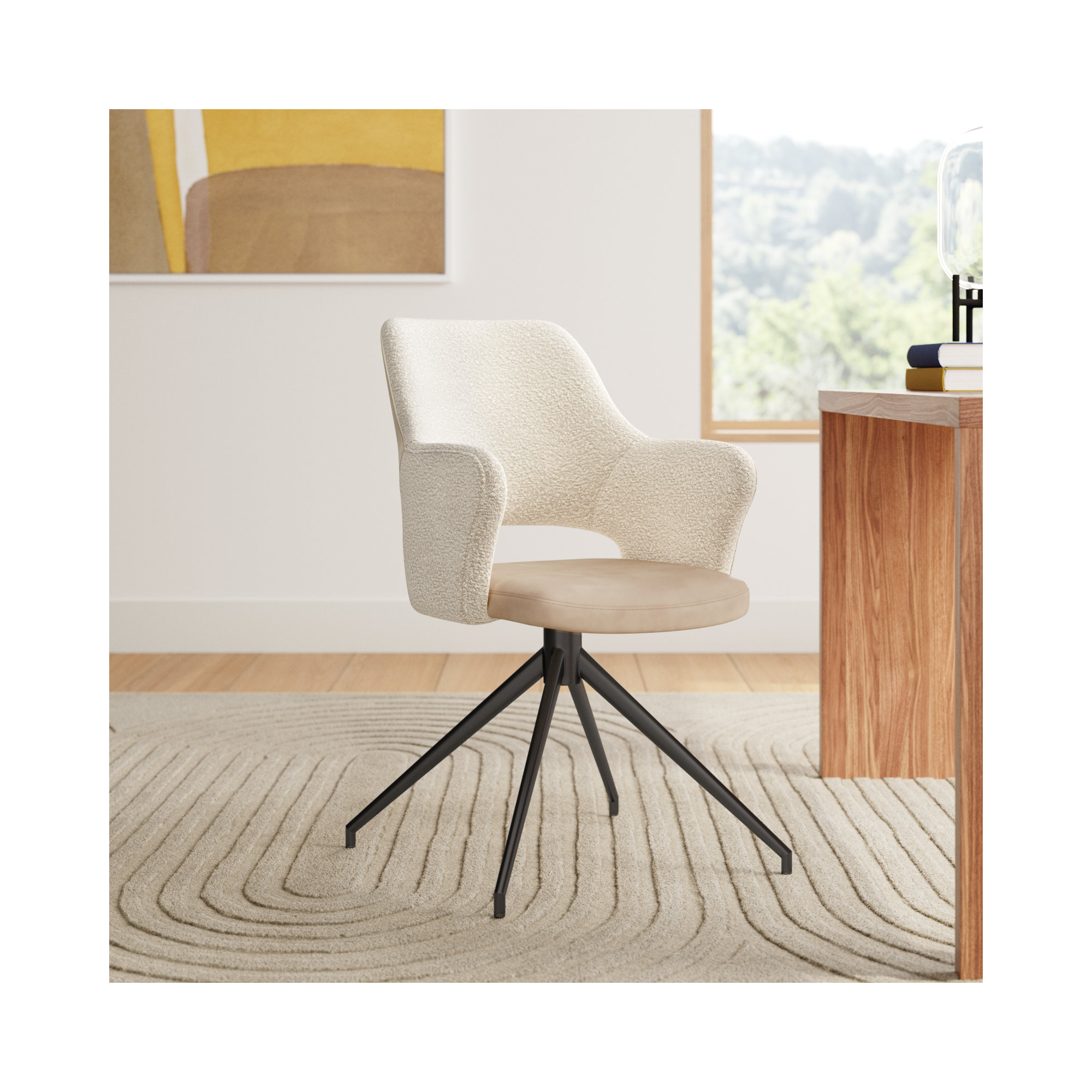 Shelter Upholstered Arm Chair, Ivory