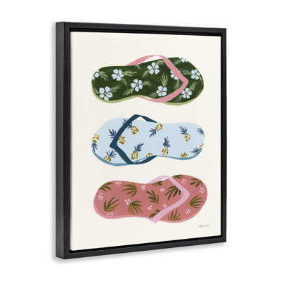  Tropical Flip Flops Floater Canvas Wall Art by Yvette St. Amant