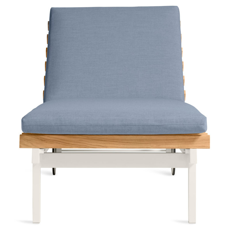 Perch Outdoor Teak Chaise Lounge, Toohey Charcoal, White