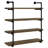 Black And Rustic Oak 40-Inch Wall Shelf