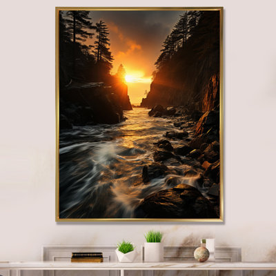 «Coastal Sunset At The Clif II», art mural sur toile paysage et nature