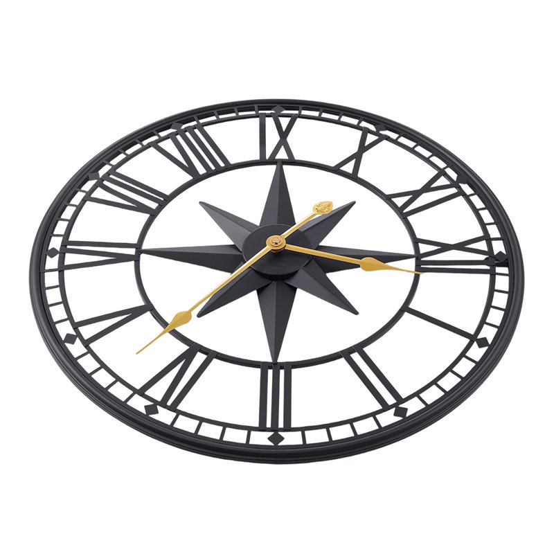 Metal Minimalist Roman Numerals Wall Clock