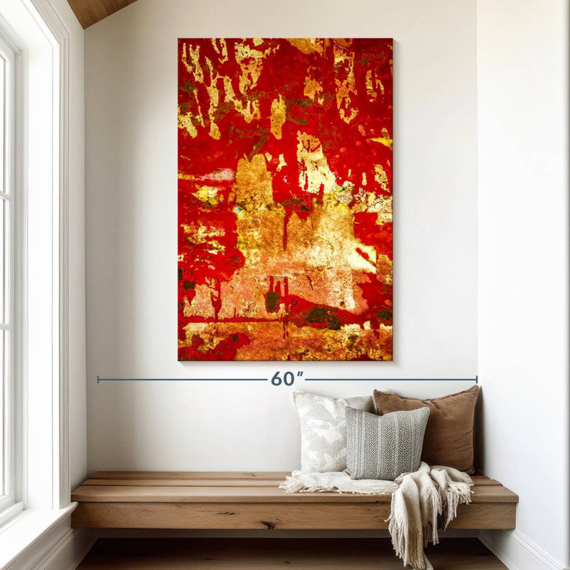 Avery A Study In Red And Gold, 51" H x 34" W
