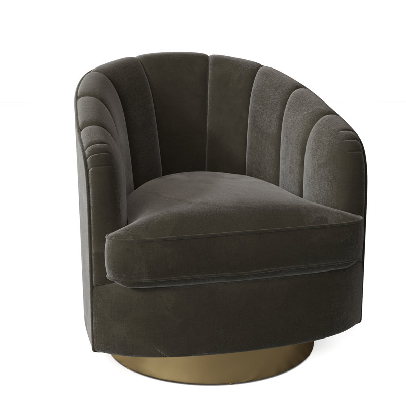 Fauteuil demi-tonneau pivotant de 28,75 po Conseilsy, Loden 9953