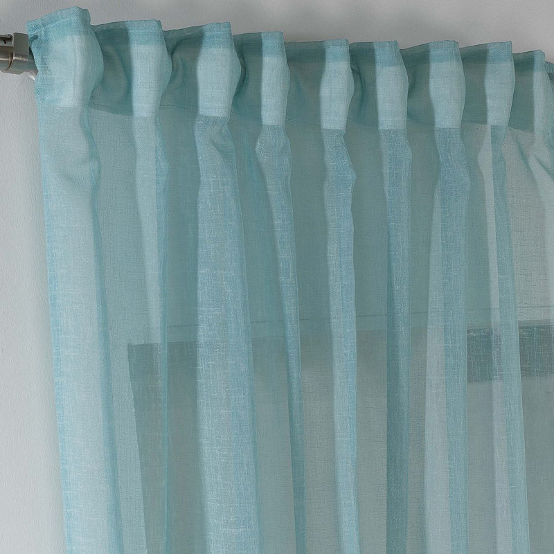 Solid Colour Kitchen Curtain, Blue, 45 W x 60 D cm