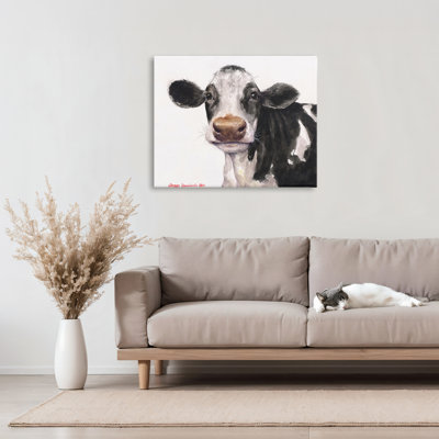 Cute Cow with White Spots Canvas, design by George Dyachenko
