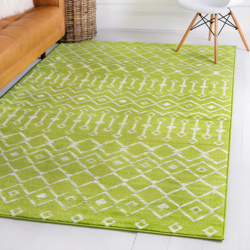 Tapis à treillis marocain World Menagerie, Rectangle 5 pi 3 po x 8 pi