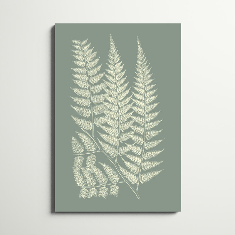 «Ferns on Sage III», peinture sur toile, H 48 po x l 32 po