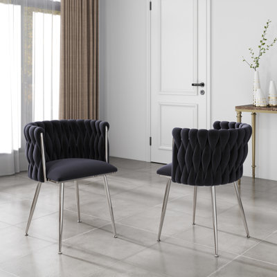 Chaise de salle à manger en velours tissé