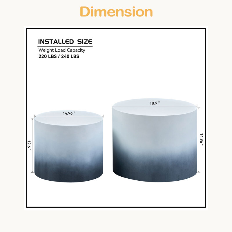 Ensemble de 2 tables d'appoint / tables basses / tables de bout / tables gigognes pour le salon, Blanc/Noir