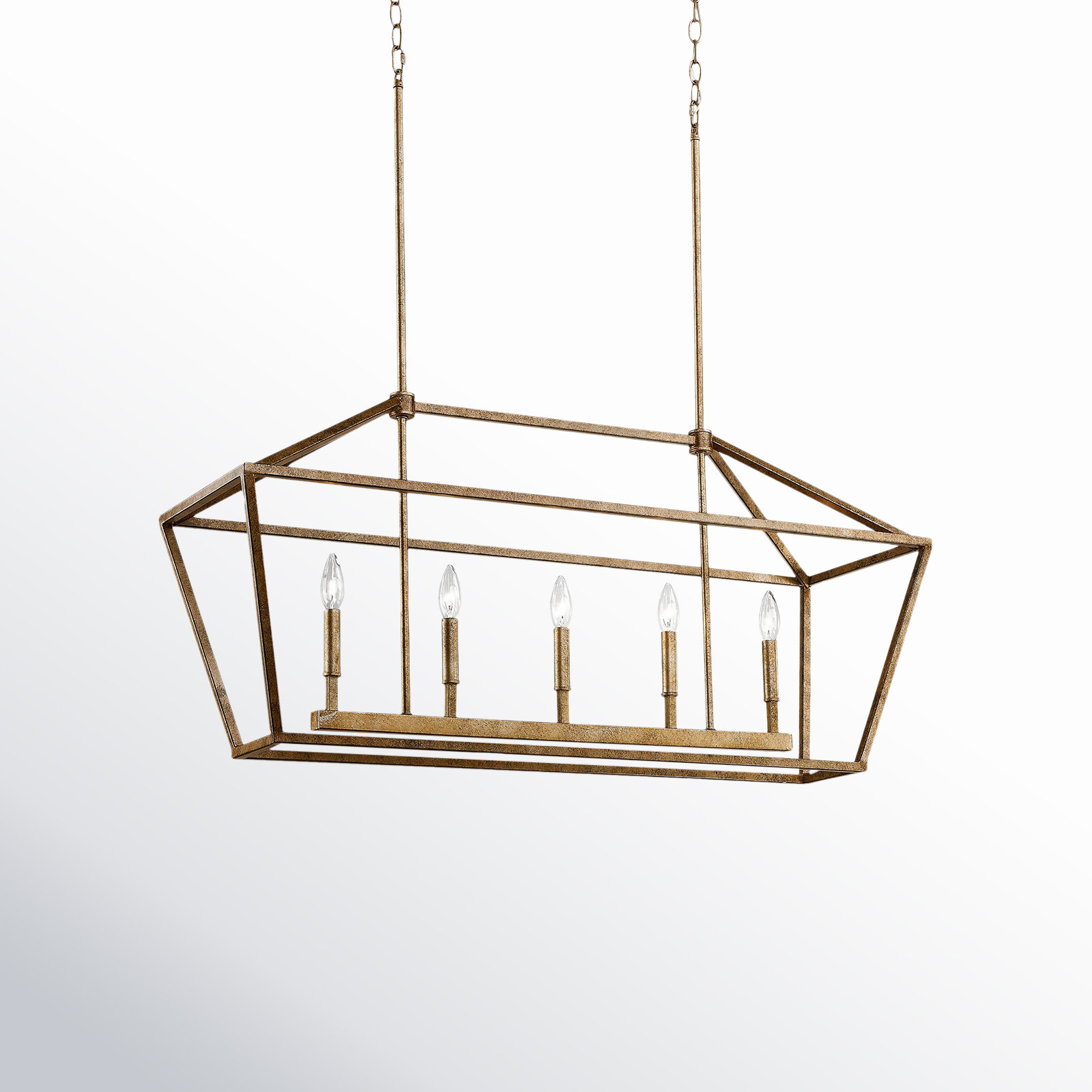Glenhaven 5 Light Dimmable Pendant, Vintage  Gold