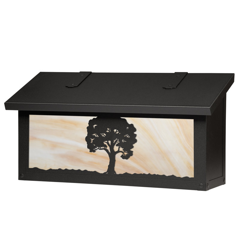 Boîte aux lettres murale chêne tree, Miel, Noir texturé