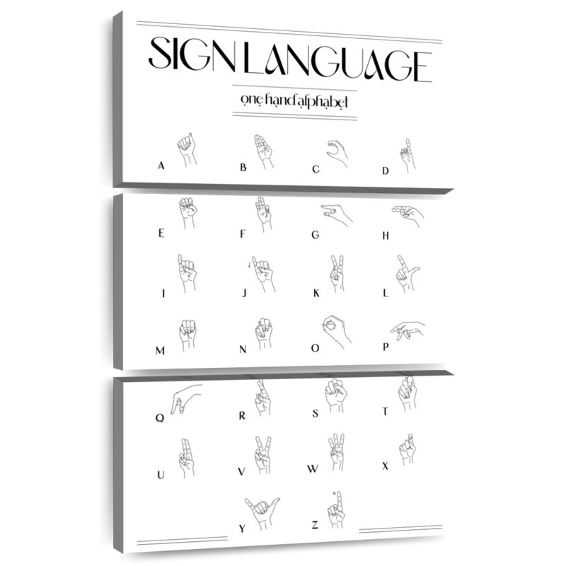 Tableau de la langue des signes Keiri, H 38 po x l 24 po