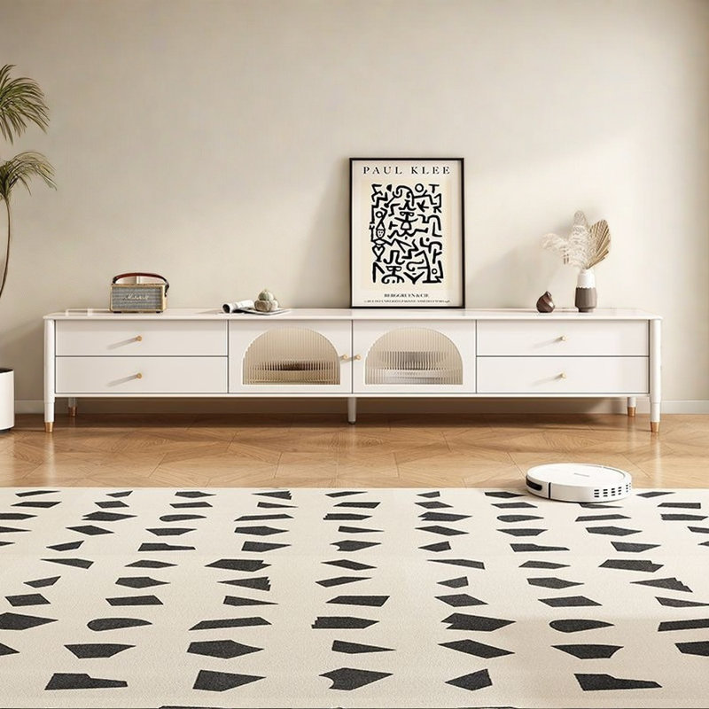 Meuble télé de style français rétro, Crème, crème, 70.87"