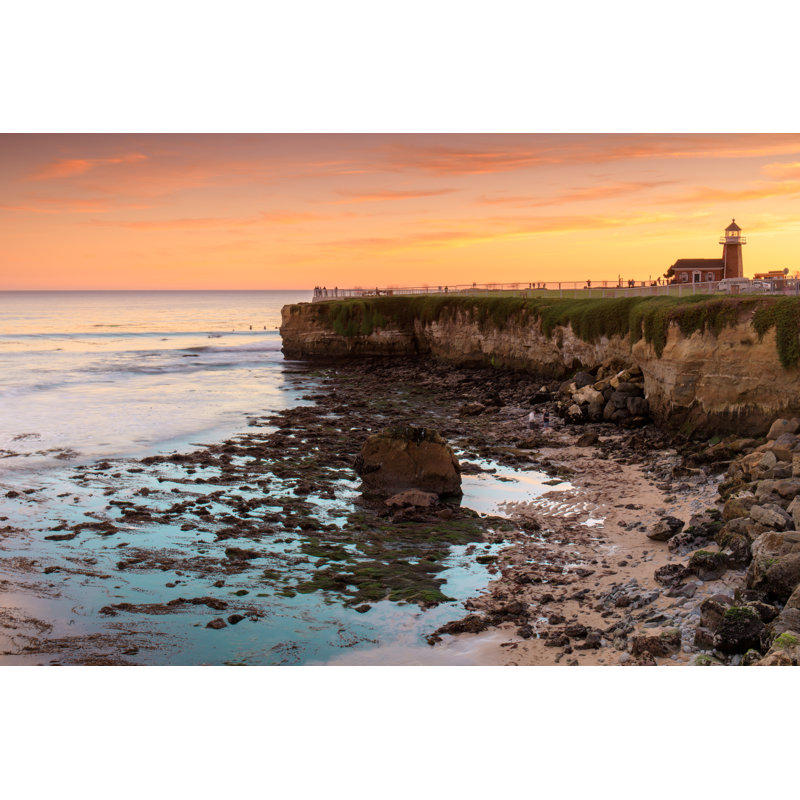 Sunset Over Lighthouse - Wrapped Canvas Print, 51cm H x 76cm W x 3.8cm D