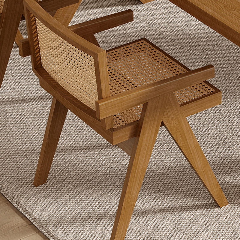 Ensemble de table de salle à manger en bois massif de style japonais, H 29,5 po x L 86,6 po x l 39,3 po