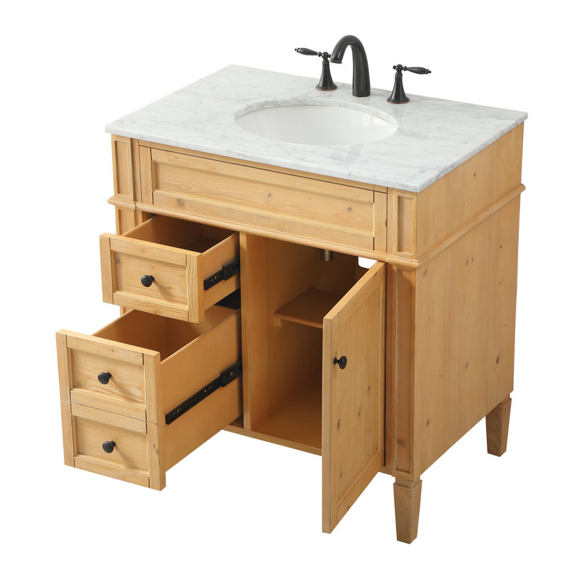Ensemble de meuble-lavabo simple 32 "Rivers, Brun clair