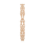 17-1/4 in x 2 in x 3/8 in Unfinished Wood Onlay Floral Drop Wood Applique