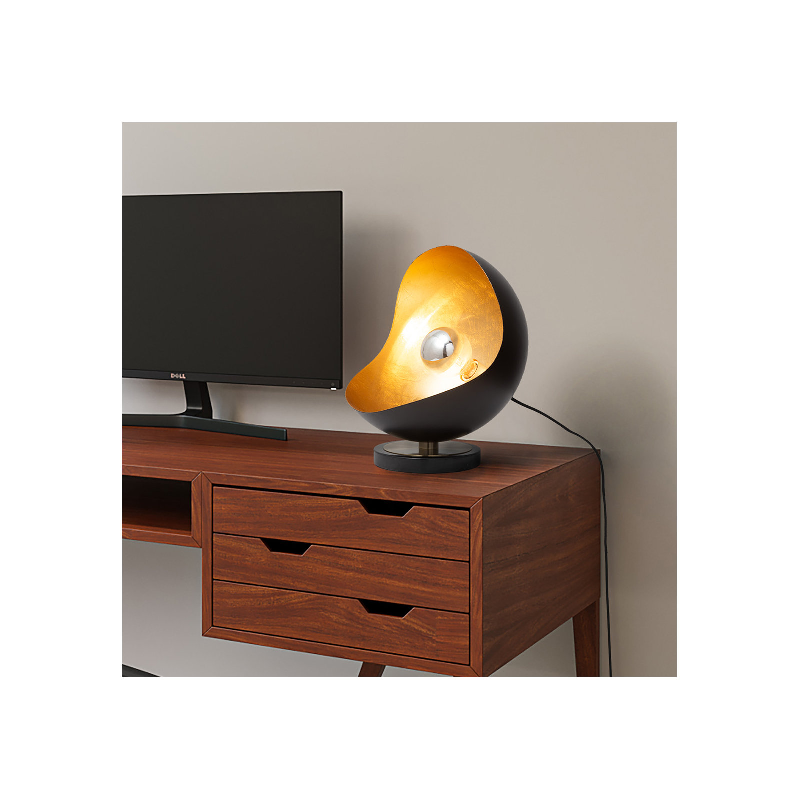 Saory 12" Table Lamp, Black, Black