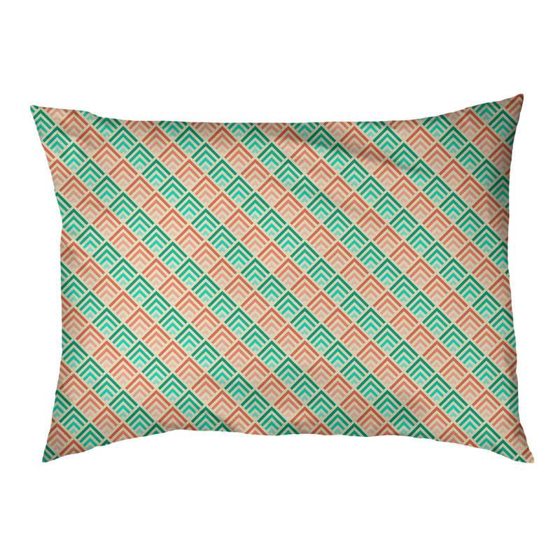Coussin d'extérieur pour chien Campion, Grand (l 42,5 po x P 32,5 po x H 14 po), Vert / Orange clair