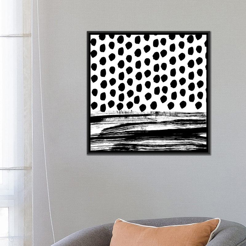 " Zoe B&W " by Charlotte Winter, 18" H x 18" W x 1.5" D, Black Framed Canvas