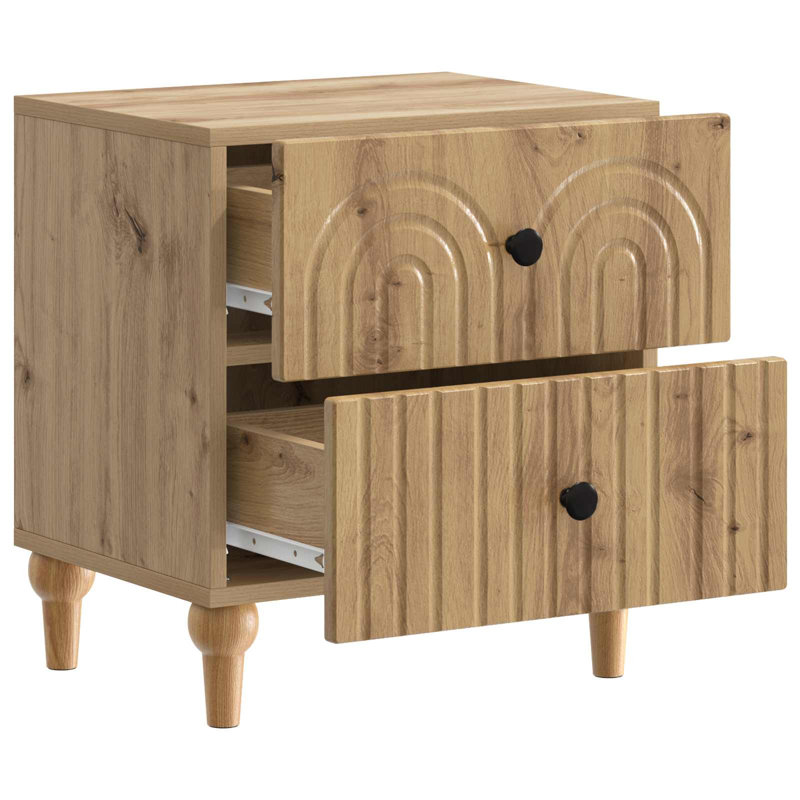 43cm W Manufactured Wood Bedside Table, Artisan Oak