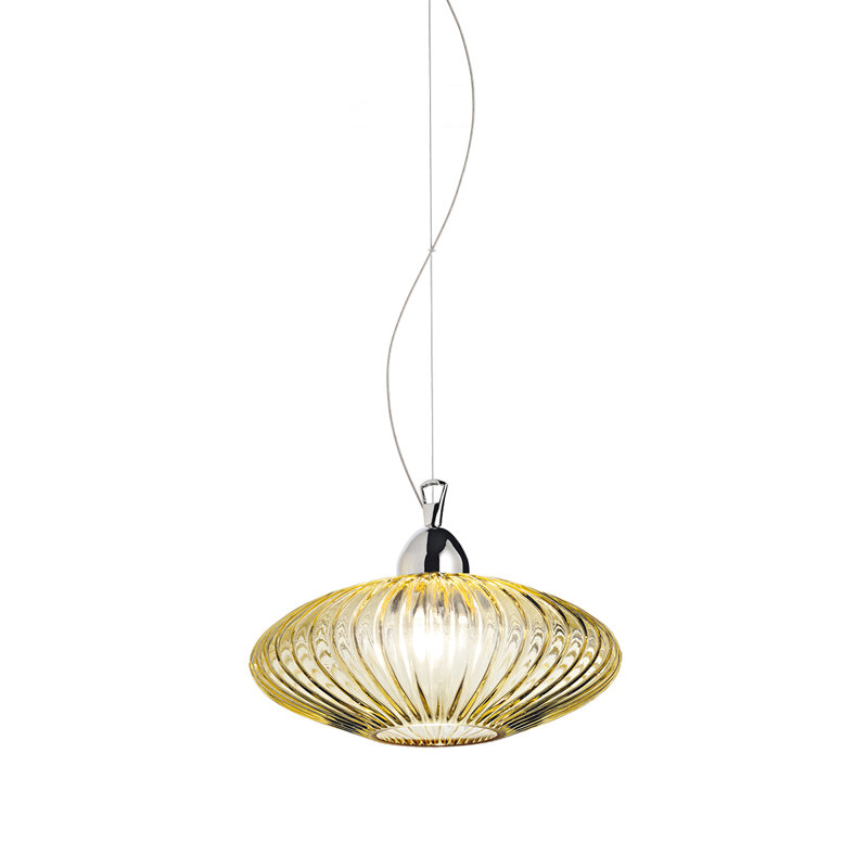 Mini-luminaire suspendu 1 lumière Lorella, ambre