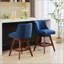 Tabourets de bar pivotants à hauteur de comptoir avec siège de 26 po, conception rembourrée confortable en bleu pour les cuisines et les bars modernes-1545269779