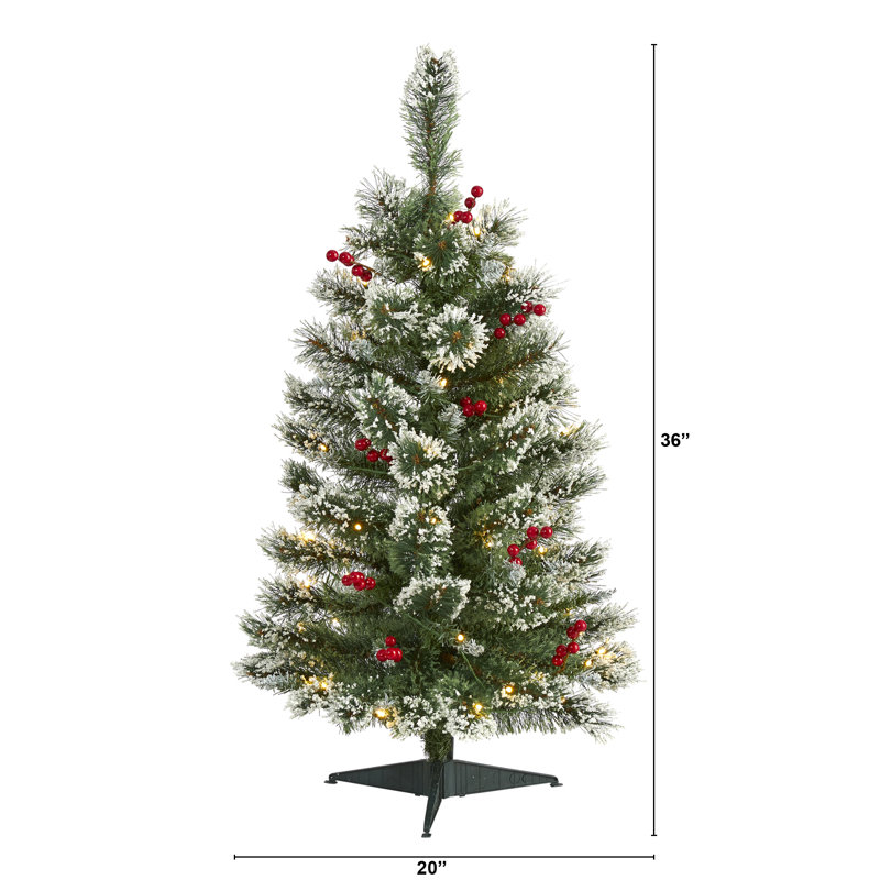 Lighted Artificial Christmas Tree, 3' H