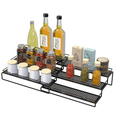 4 Tier Seasoning and Spice Rack, Plastic Spice Drawer Organizer for Kitchen  2pcs