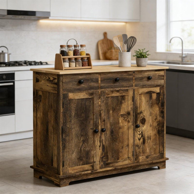 Armoire de plancher de style rustique, Brun rustique