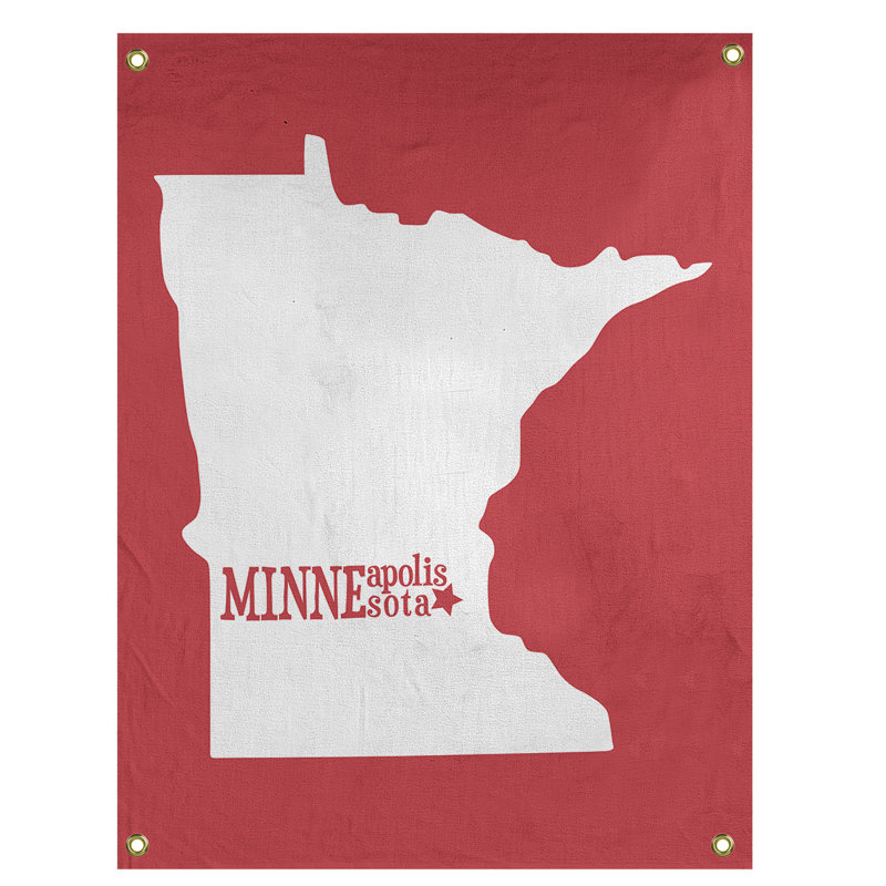 Tapisserie murale minnesota minneapolis, H 36 po x l 26 po, Rouge