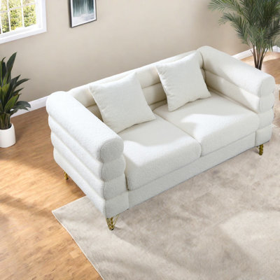 Canapés modulaires à siège profond à compression, tissu moderne 60 po Teddy