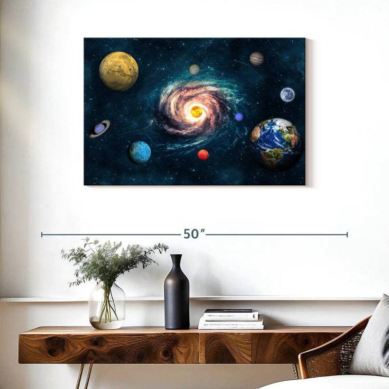 Oberle Planets Around The Sun, 24" H x 36" W