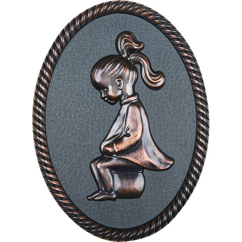 Figurine décorative de fille, H 0,2 po x l 4,33 po x P 5,91 po, Bronze