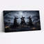 Trois sorcières en noir buvant du thé sous une toile murale d'Halloween-1776842337