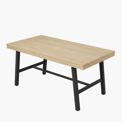 55" Industrial Dining Table for 2-4, Heavy Duty Rectangular Kitchen Table with 2"x2" Metal Legs, Small Space