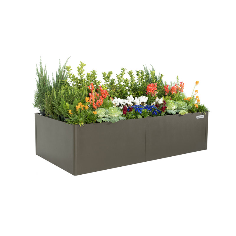 Urban Charcoal Tall Modern Metal Raised Garden Bed 42" x 83"