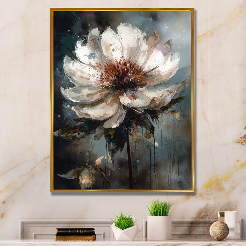 Rubetta Melody Of Daisy sur toile, H 32 po x l 24 po x P 1 po, Cadre flottant doré