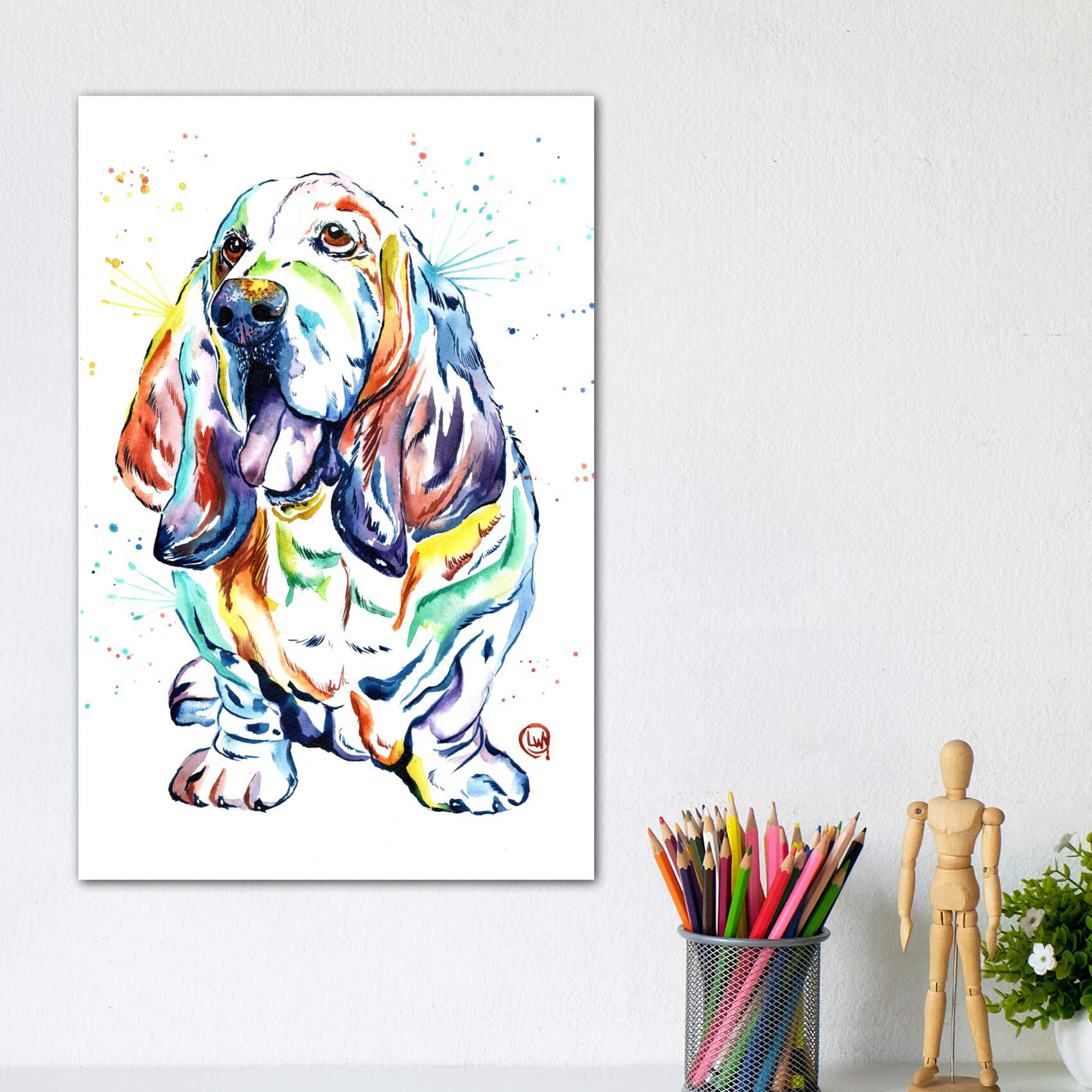 Basset hound 2025 canvas art