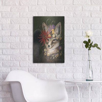 "Kit Fox In Coral" par Carolyn Schmitz sur métal