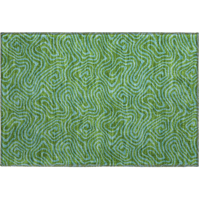 Premium Machine Washable Birchview AMF1031 Swirls Rug
